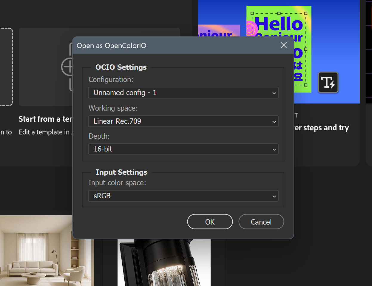 Compositing - Open as OCIO example 2